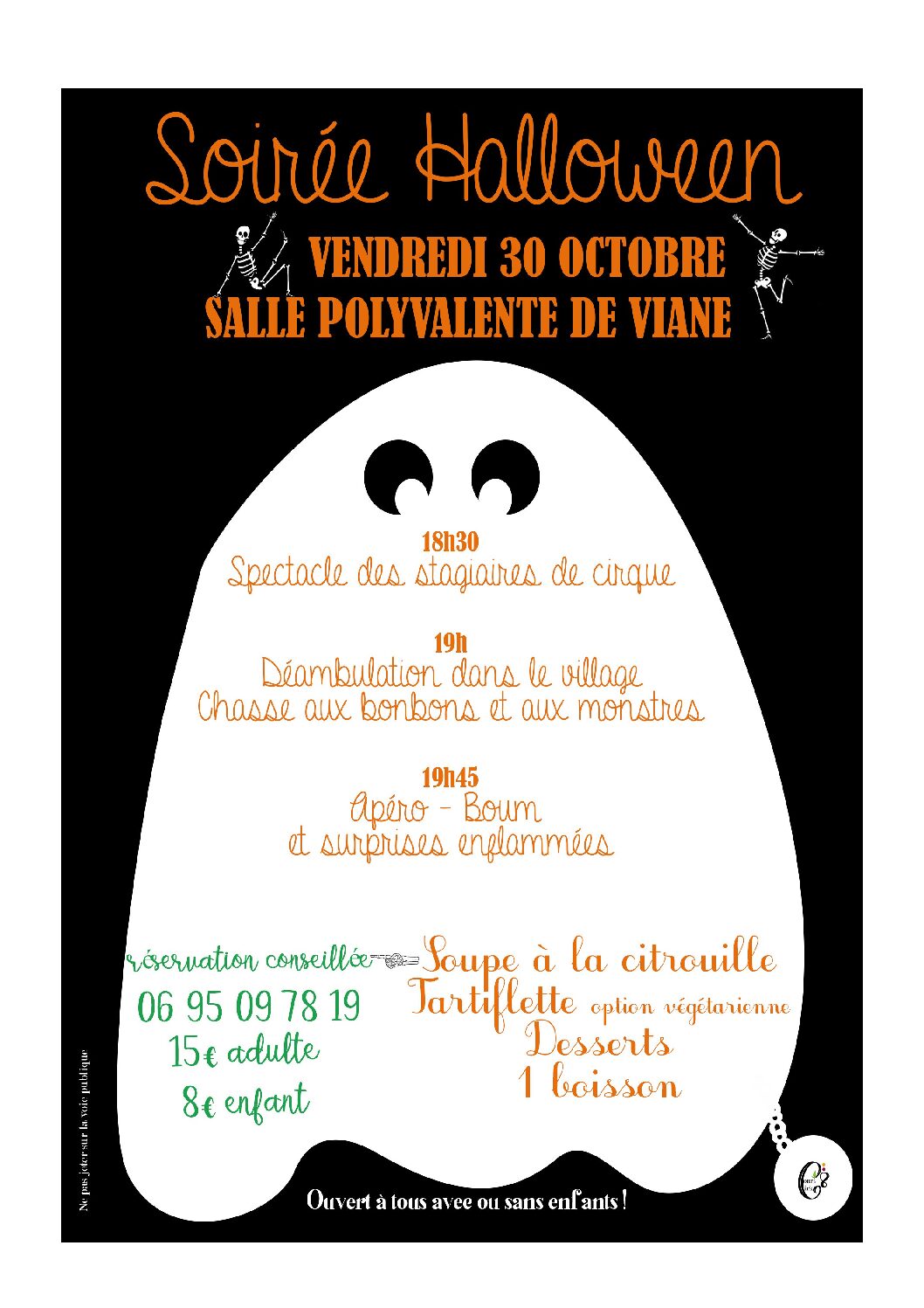 Soirée Halloween organisée par Court-Cirk8 le vendredi 30 octobre à la salle polyvalente de Viane