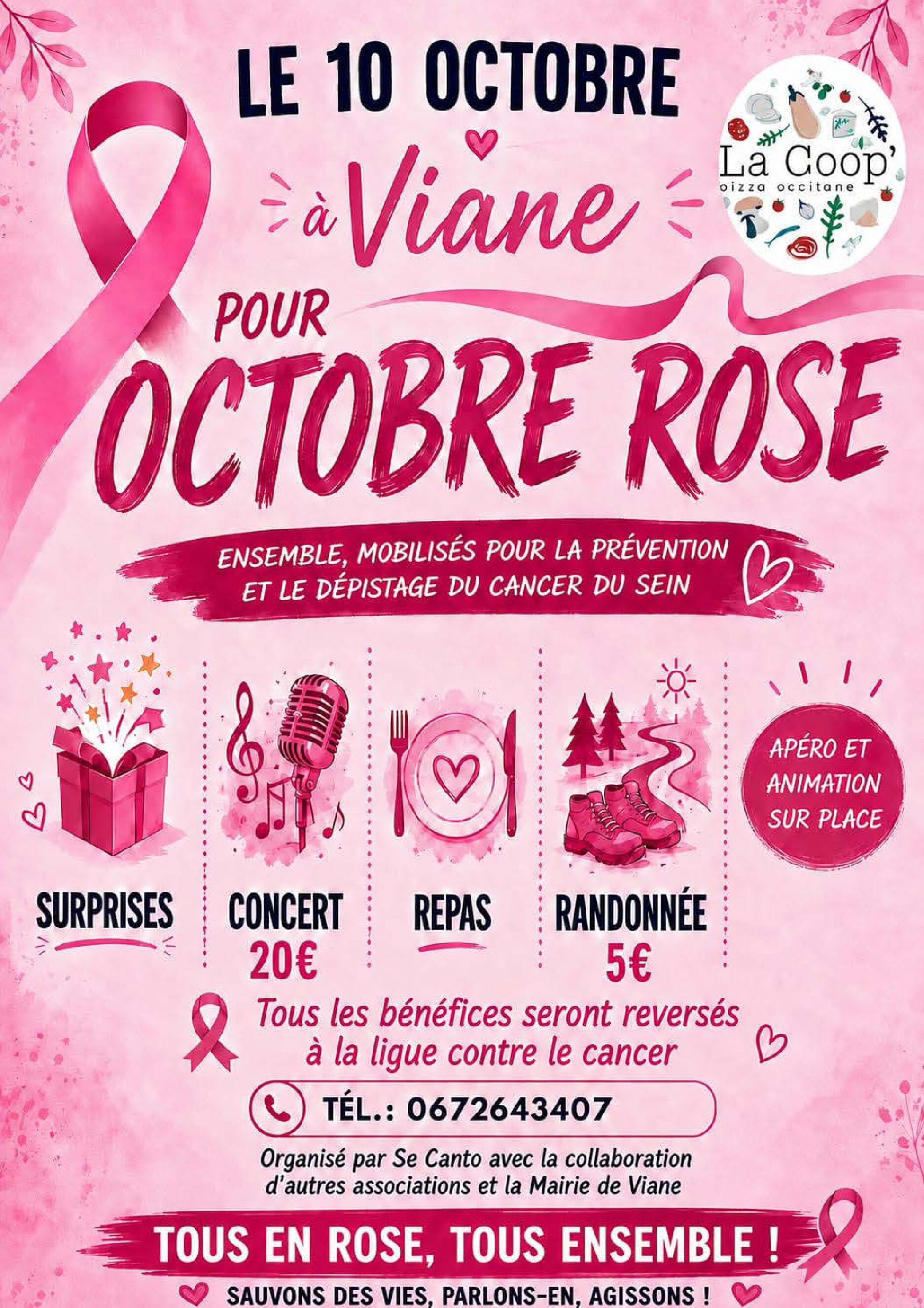 Le 10 Octobre à Viane pour Octobre Rose : ensemble, mobilisés pour la prévention et le dépistage du cancer du sein