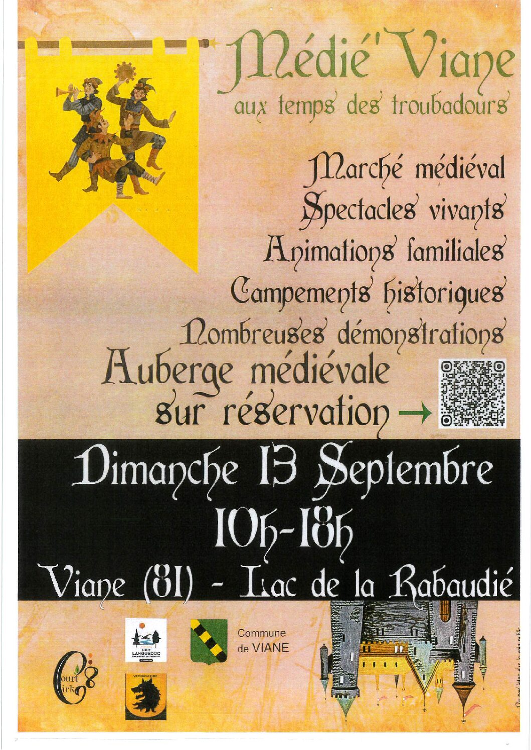 Médié&rsquo;Viane aux temps des troubadours le 13/09 10h – 18h au Lac de la Rabaudié